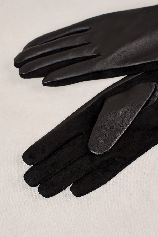 Long Leather Gloves - Black