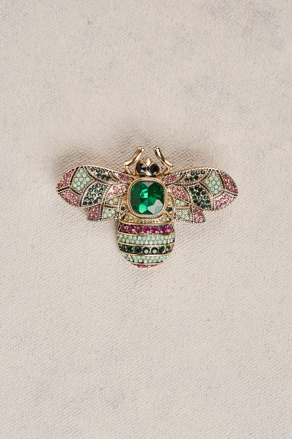 Diamante Bee Brooch - Multicolour