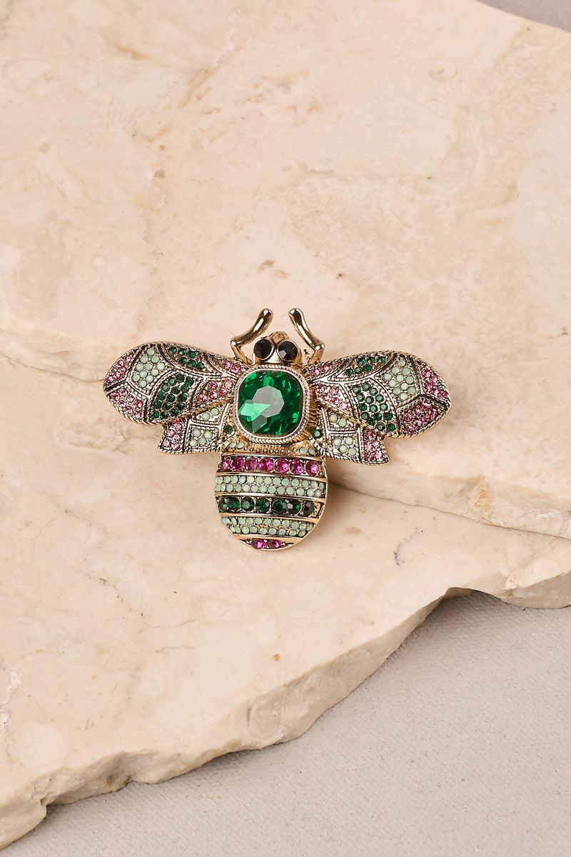 Diamante Bee Brooch - Multicolour