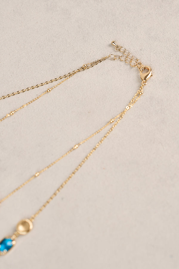 Pearl and Stone Layered Necklace - Multicolour