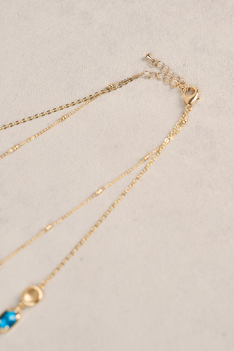 Pearl and Stone Layered Necklace - Multicolour