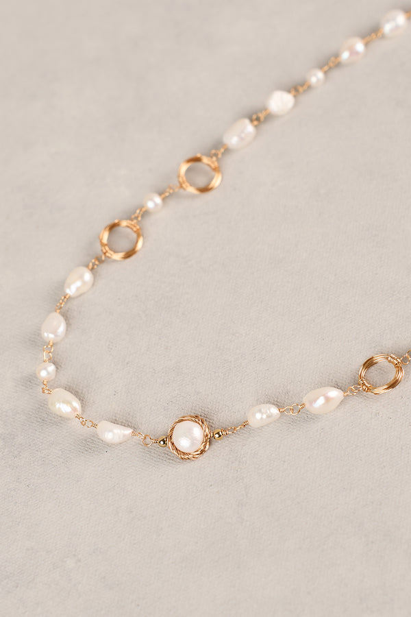 Freshwater Pearl Necklace - Gold