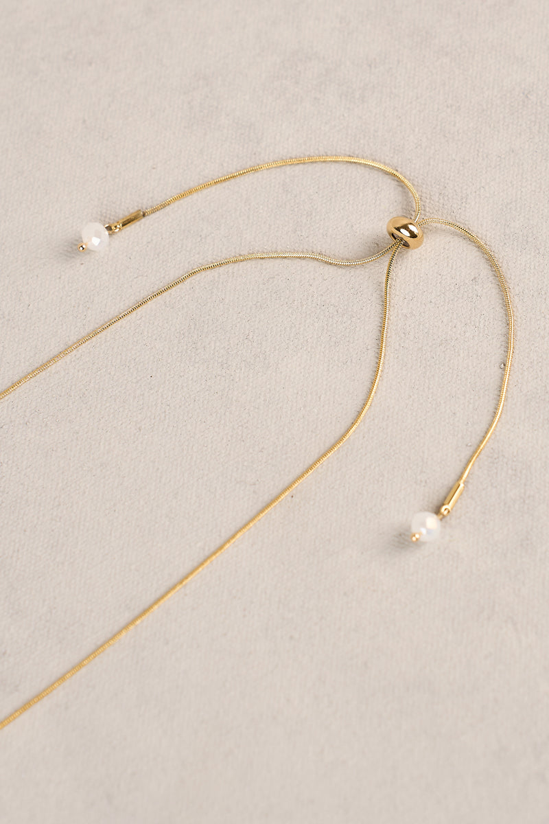 Stone Pendant Necklace - Light Pink