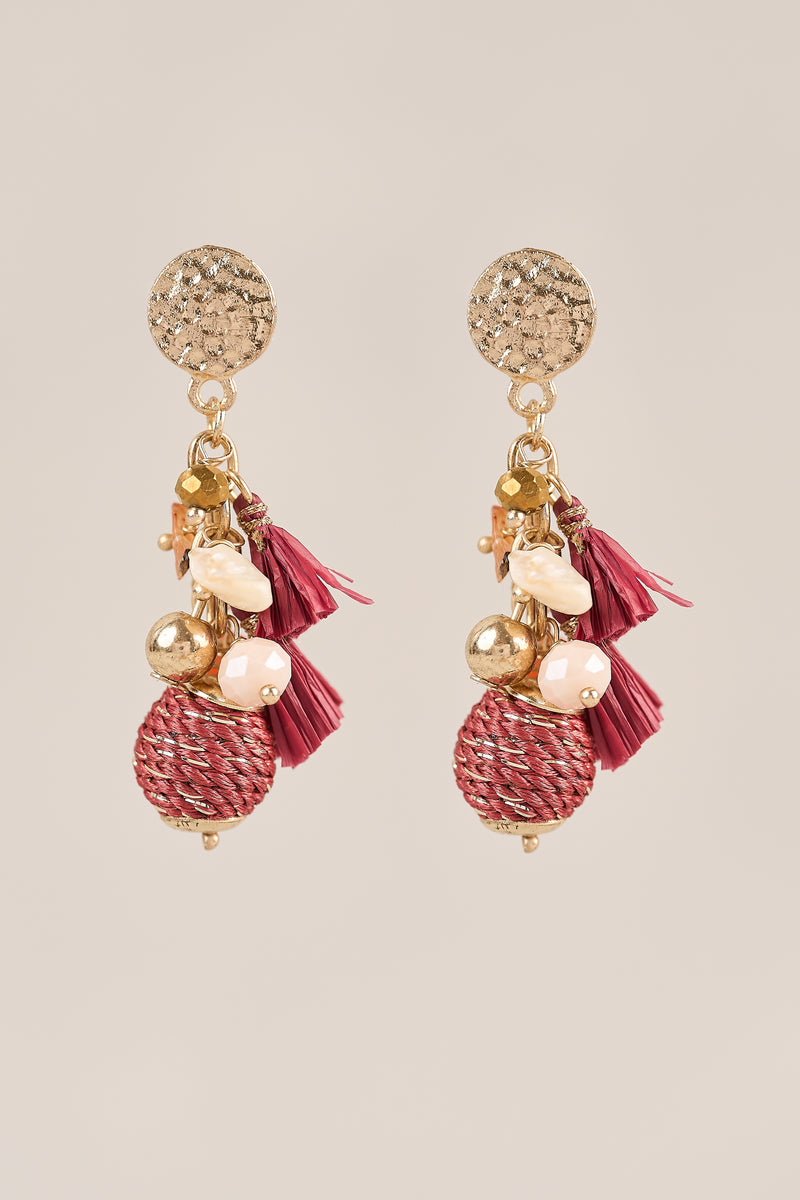 Rose Jumbled Earring - Rose