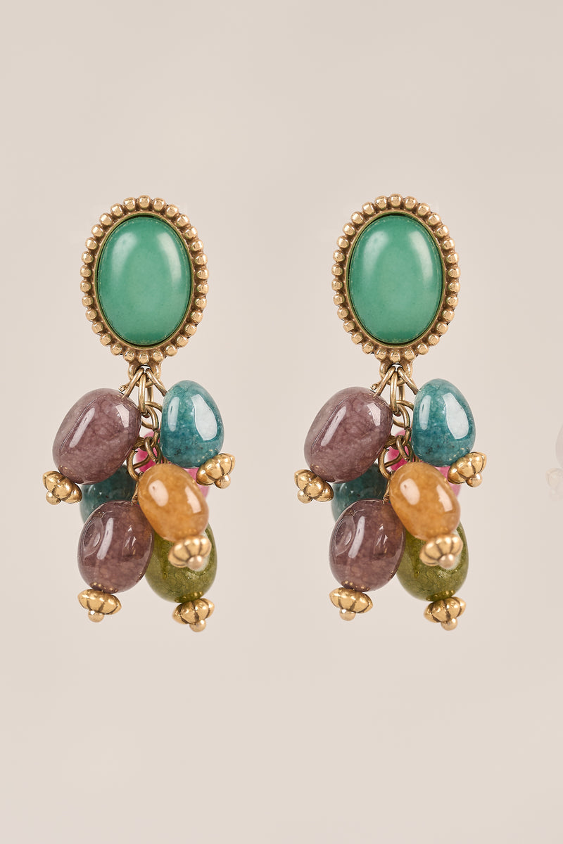 Coloured Jumbled Earring - Multicolour
