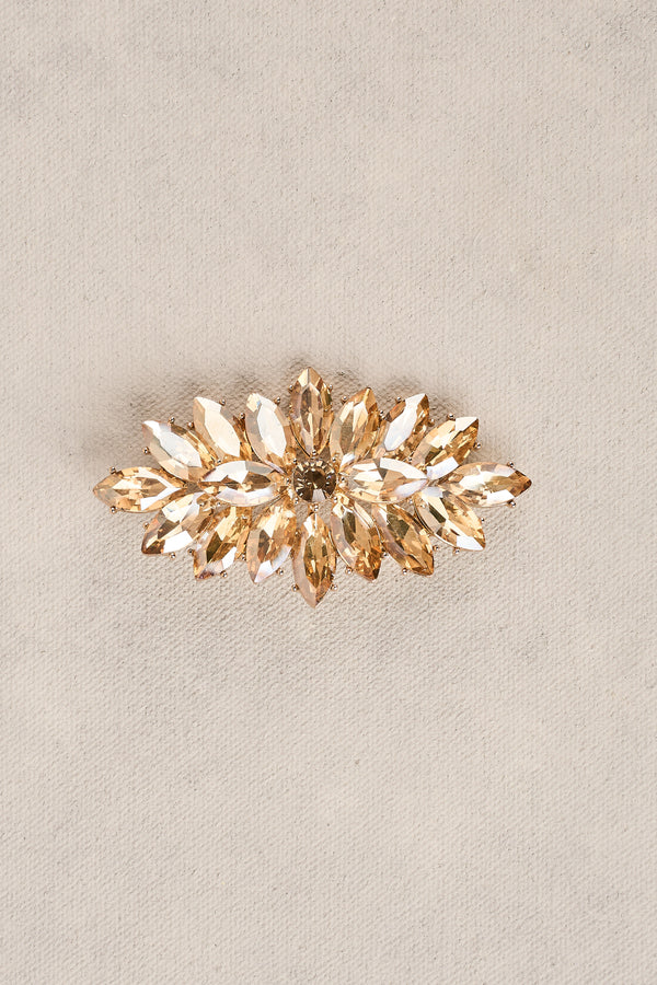 Crystal Brooch - Champagne