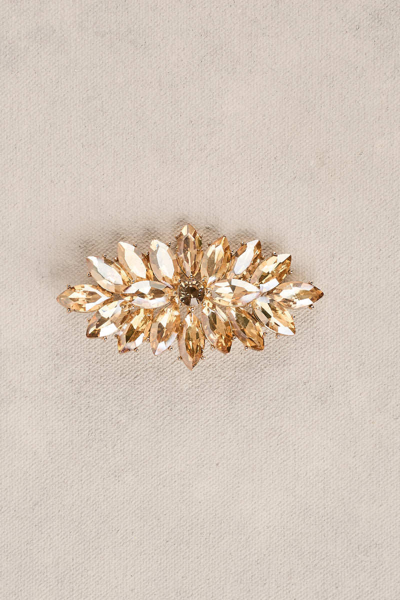 Crystal Brooch - Champagne