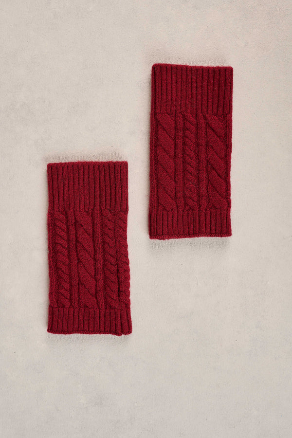 Catriona Cable Mittens - Red