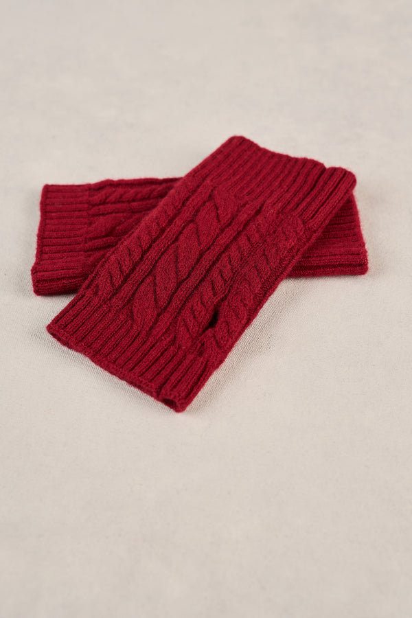 Catriona Cable Mittens - Red