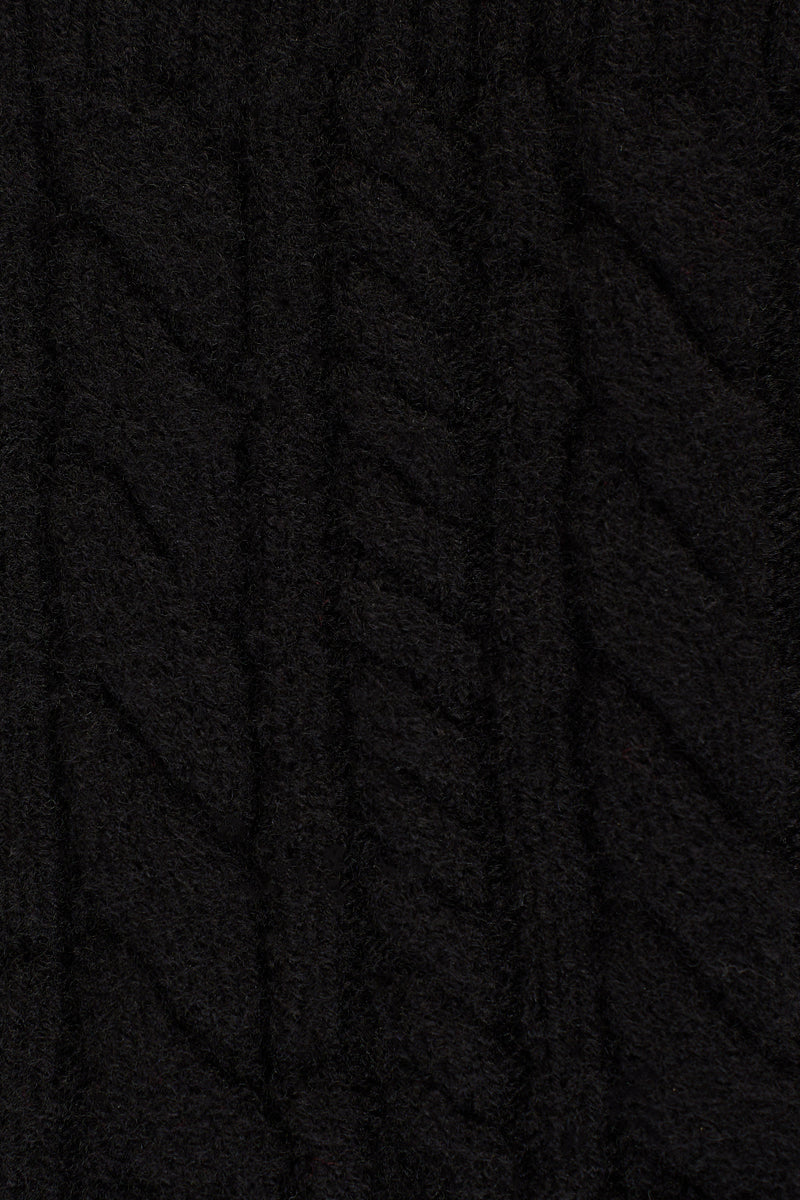 Catriona Cable Mittens - Black
