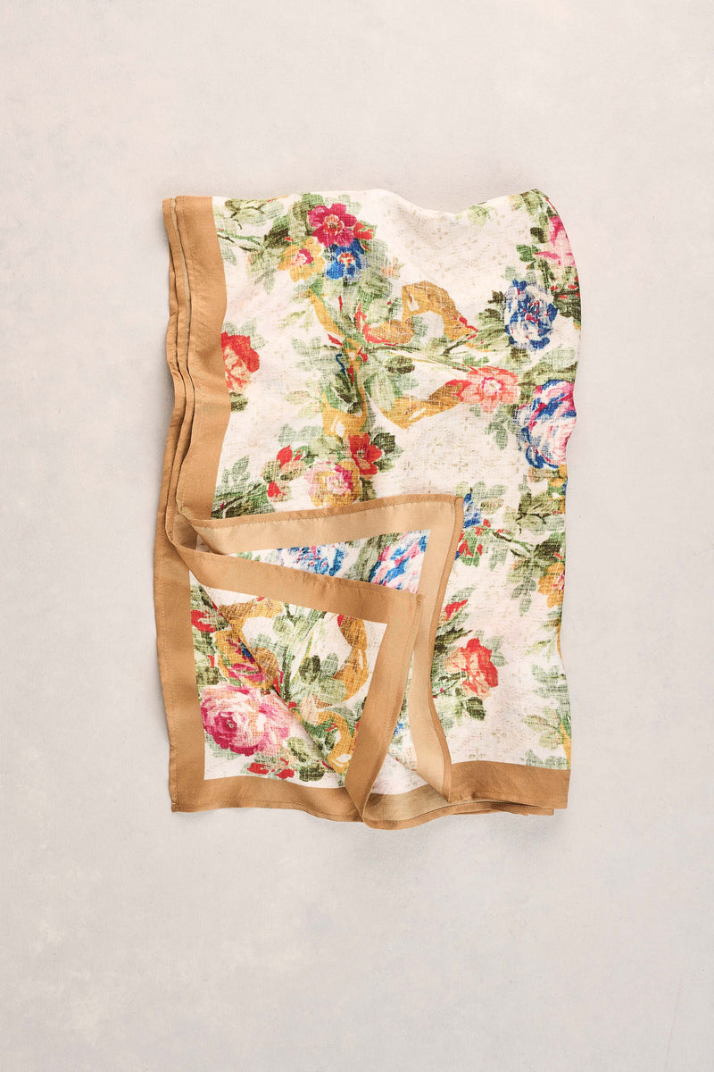 Tapestry Print Silk Scarf - Multicolour