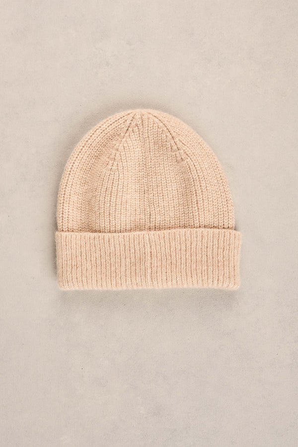 Embroidery Trim Beanie - Oatmeal