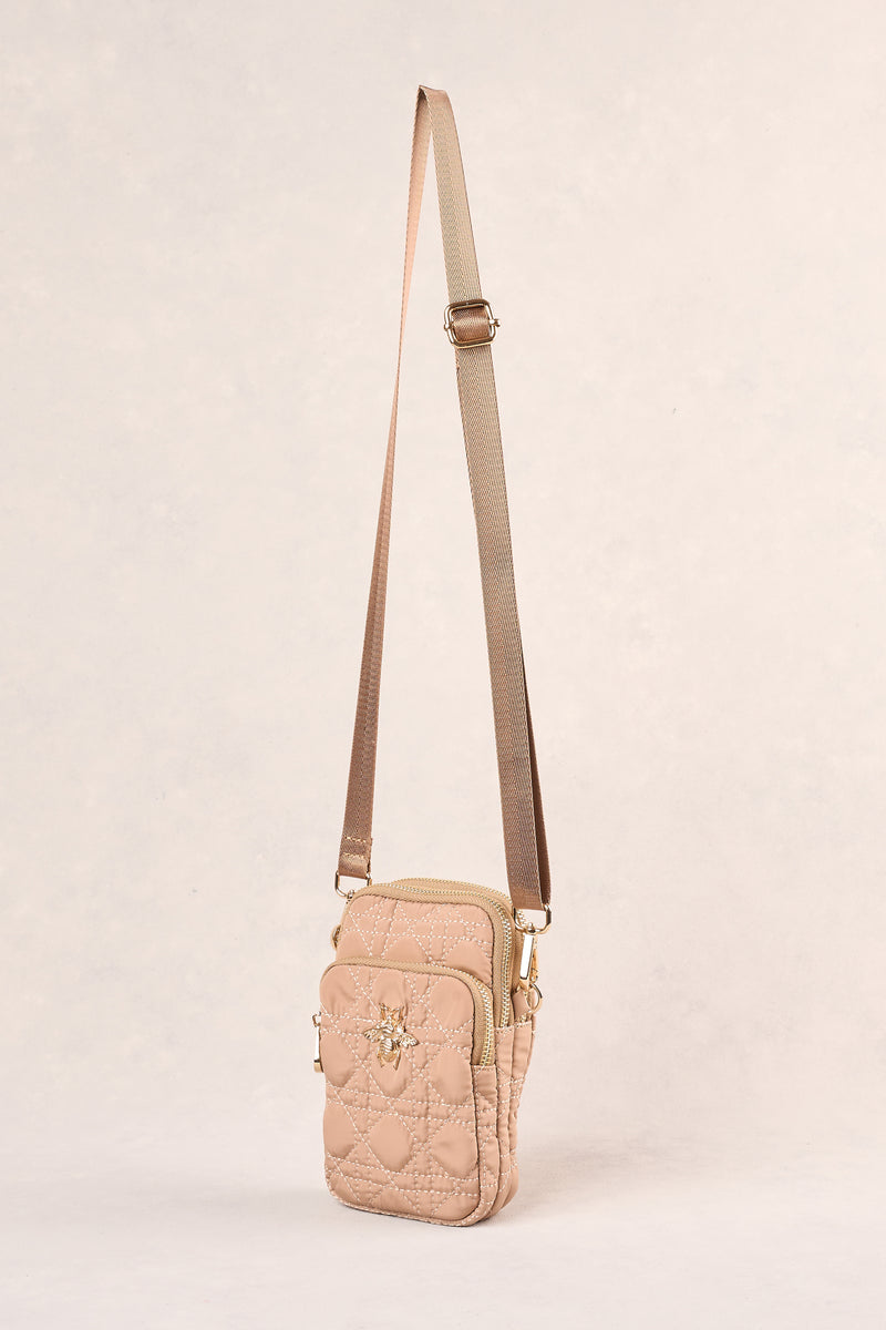 Quilted Phone Bag - Oatmeal