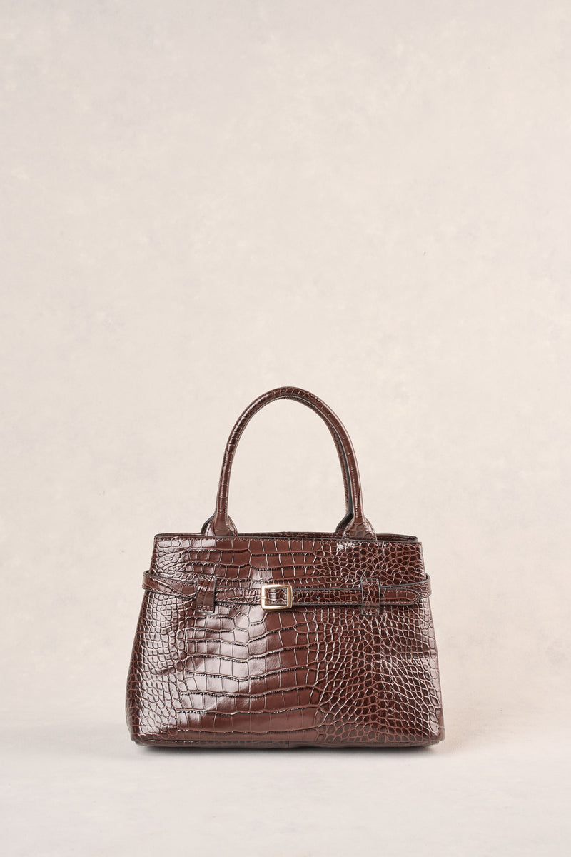 Croc Buckle Detail Bag - Chocolate