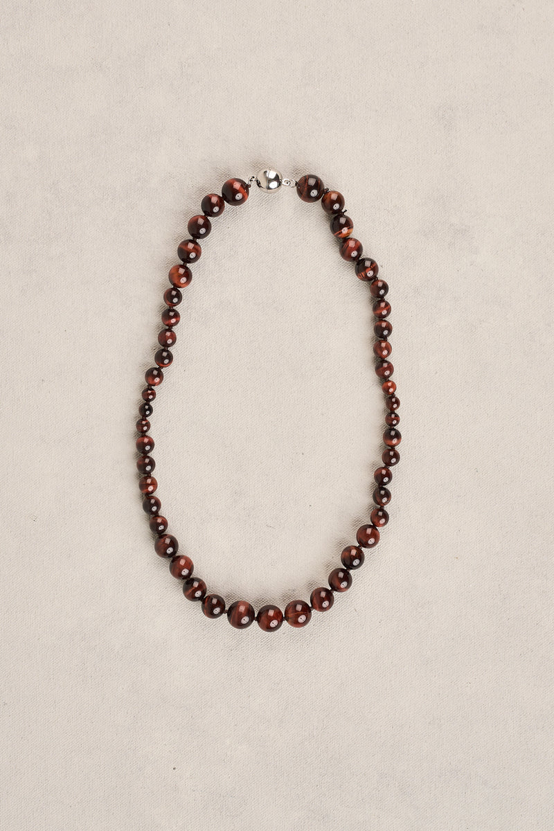 Cat’s Eye Beaded Necklace - Chocolate