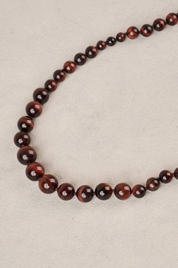Cat’s Eye Beaded Necklace - Chocolate