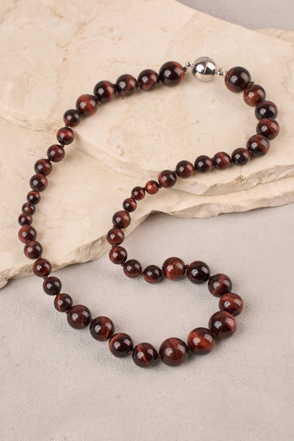 Cat’s Eye Beaded Necklace - Chocolate