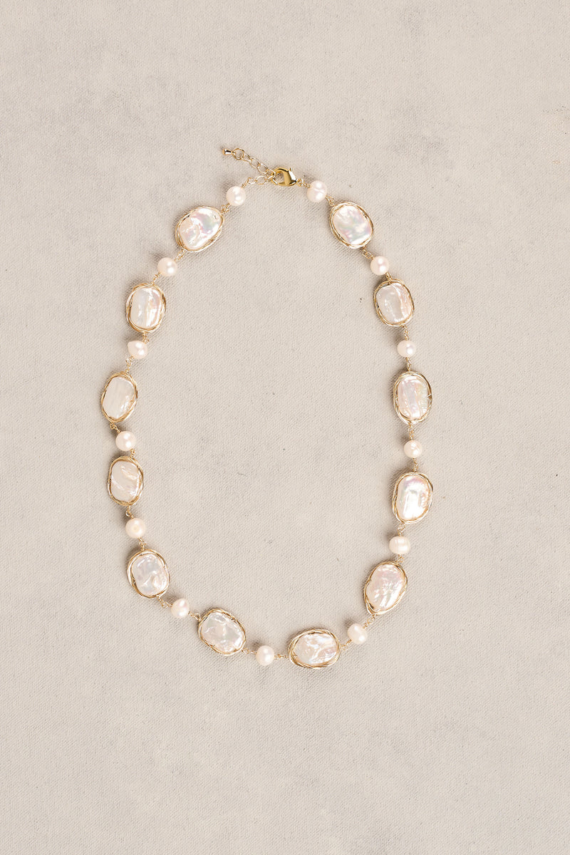 Freshwater Pearl Necklace - Gold
