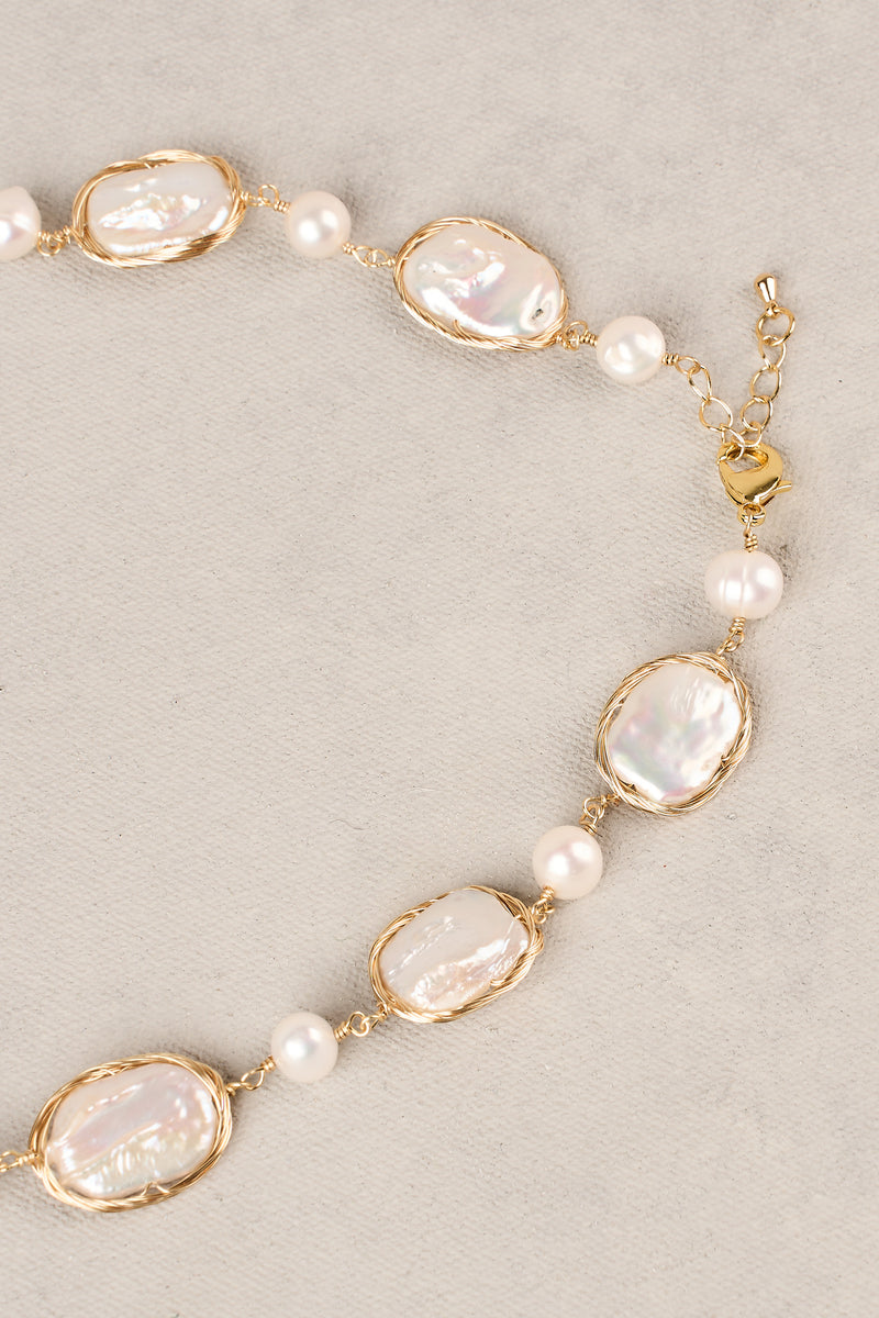 Freshwater Pearl Necklace - Gold