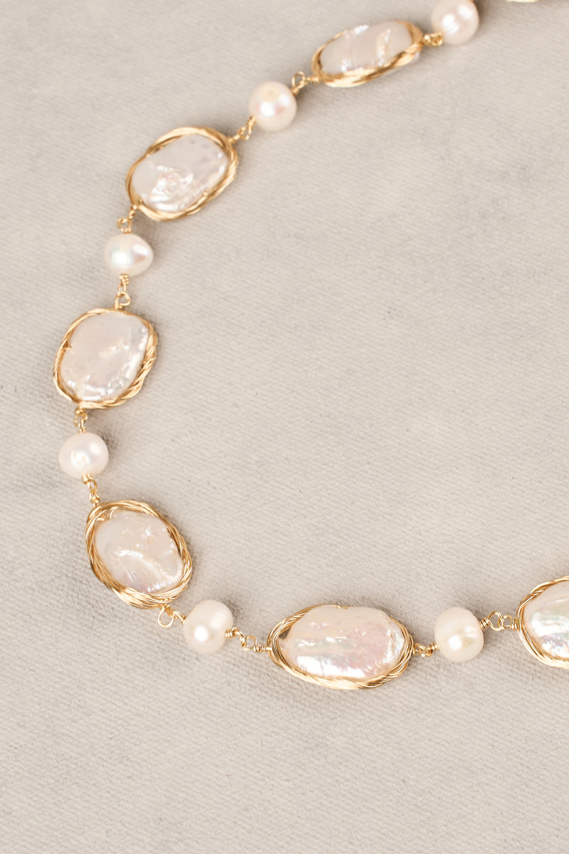 Freshwater Pearl Necklace - Gold