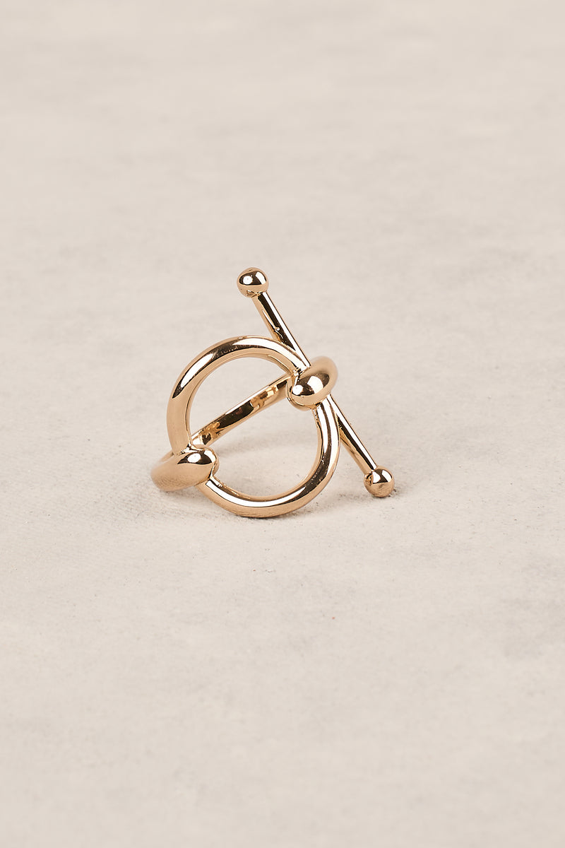 Circle Hardware Scarf Ring - Gold