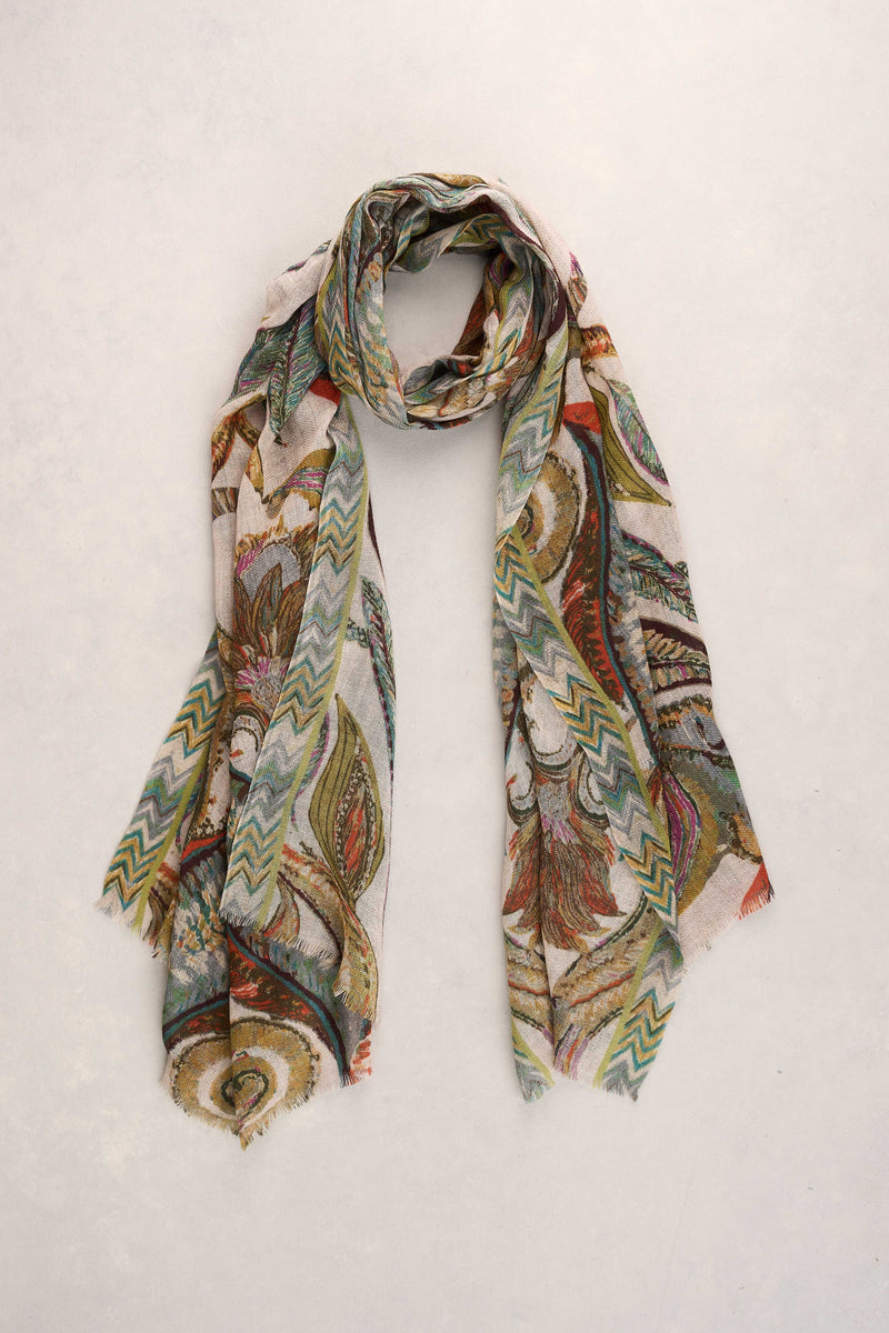 Feather Paisley Scarf - Multicolour