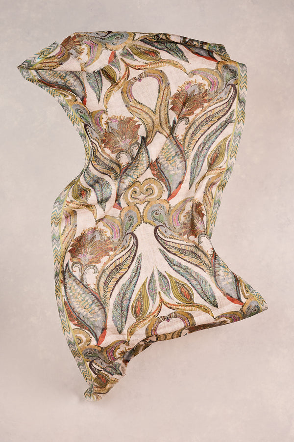 Feather Paisley Scarf - Multicolour