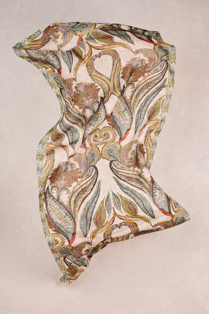 Feather Paisley Scarf - Multicolour