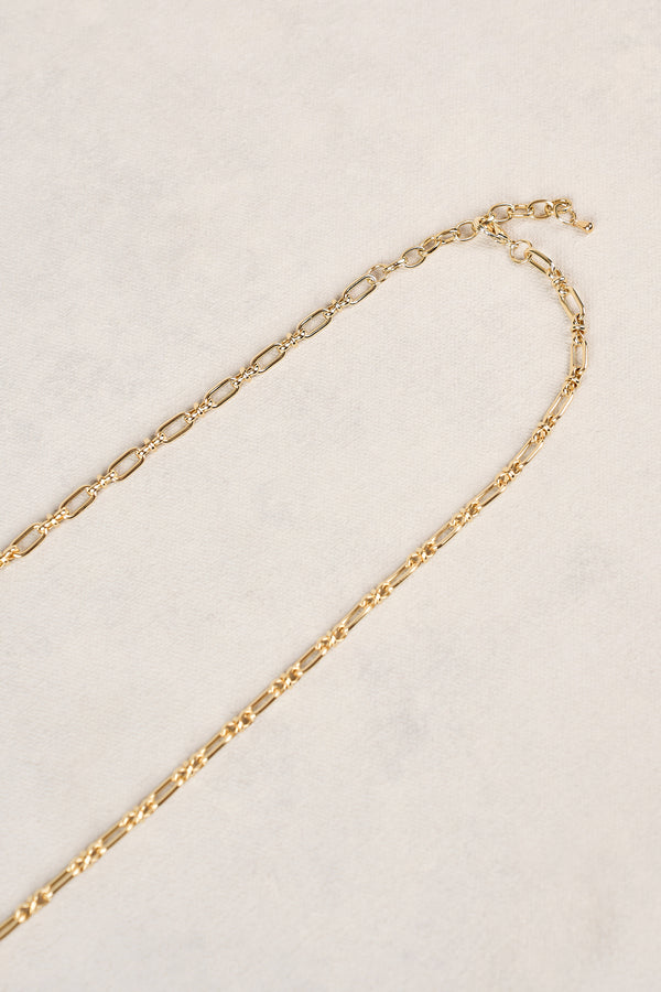 Long Pearl Link Clover Necklace - Green