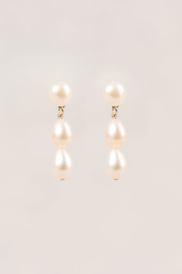 Trio Pearl Droplets - Gold