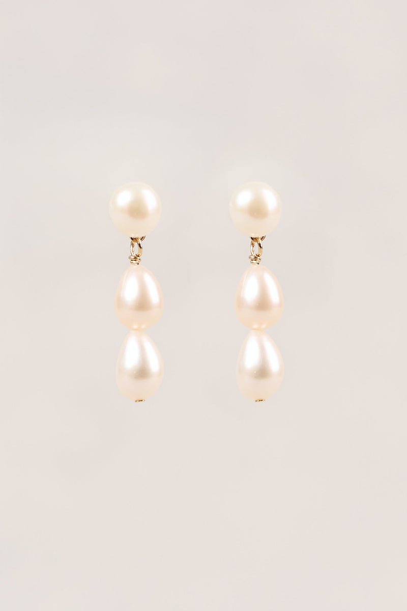 Trio Pearl Droplets - Gold