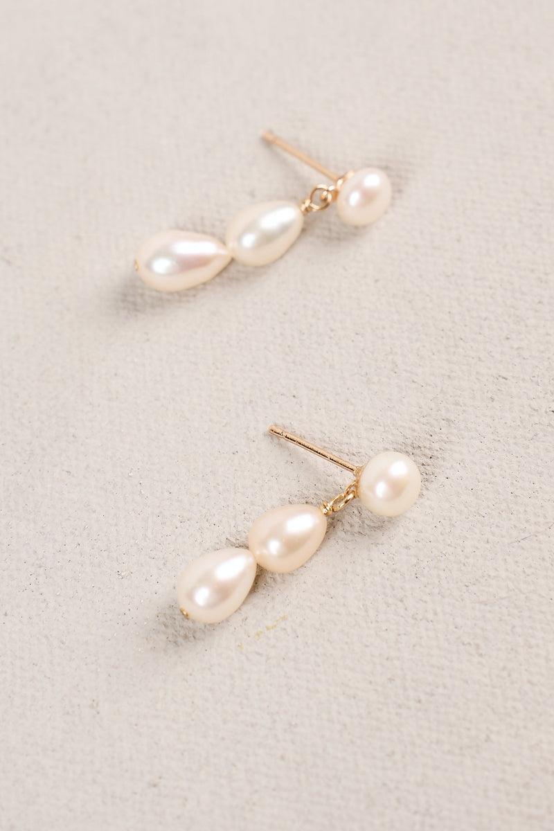 Trio Pearl Droplets - Gold