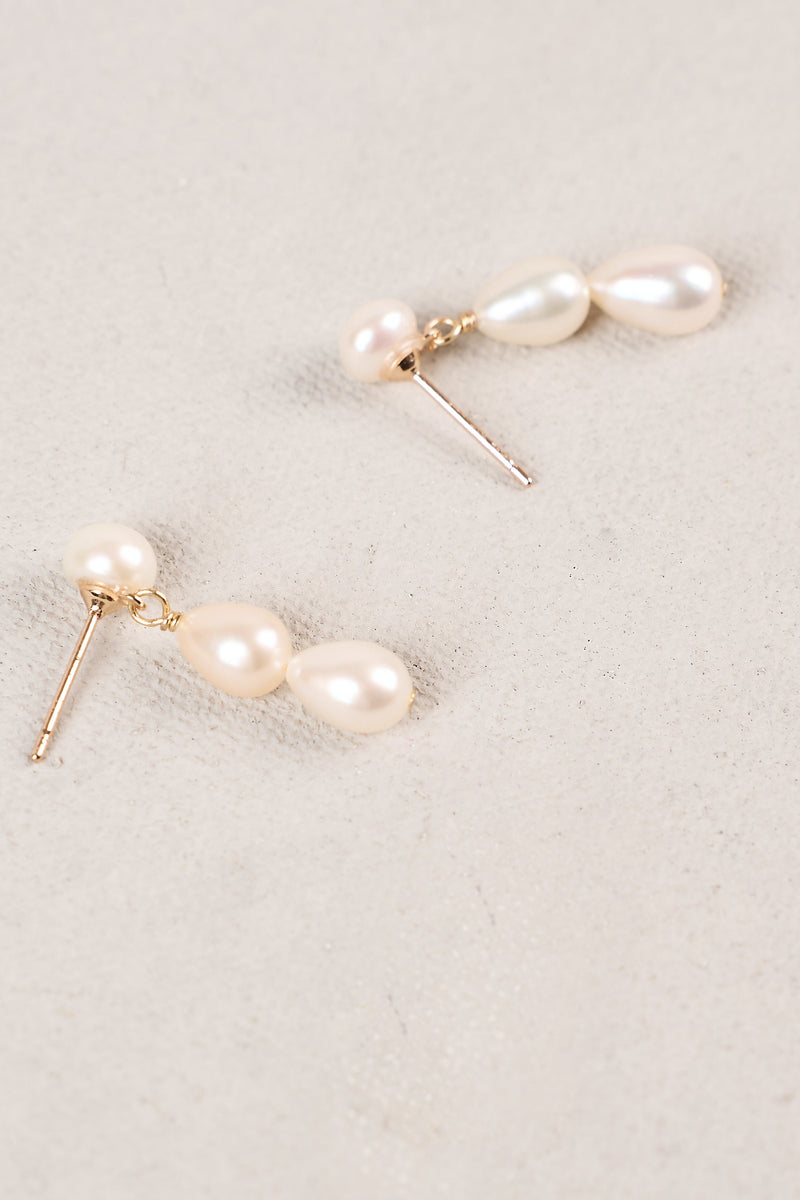 Trio Pearl Droplets - Gold