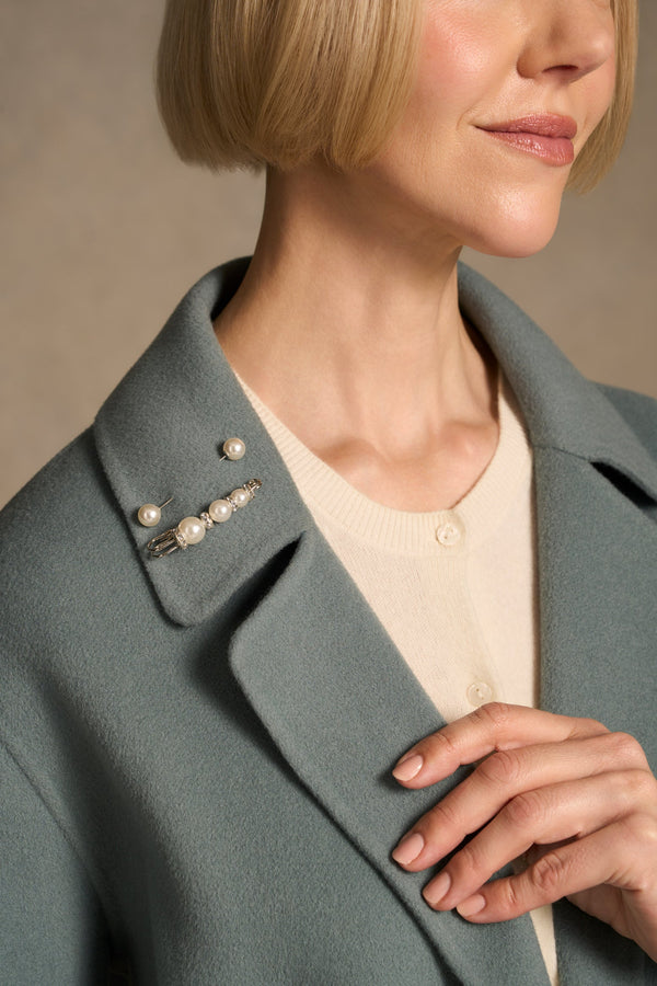 Trio Pearl Pin Set - Silver