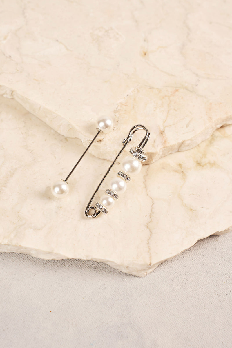 Trio Pearl Pin Set - Silver