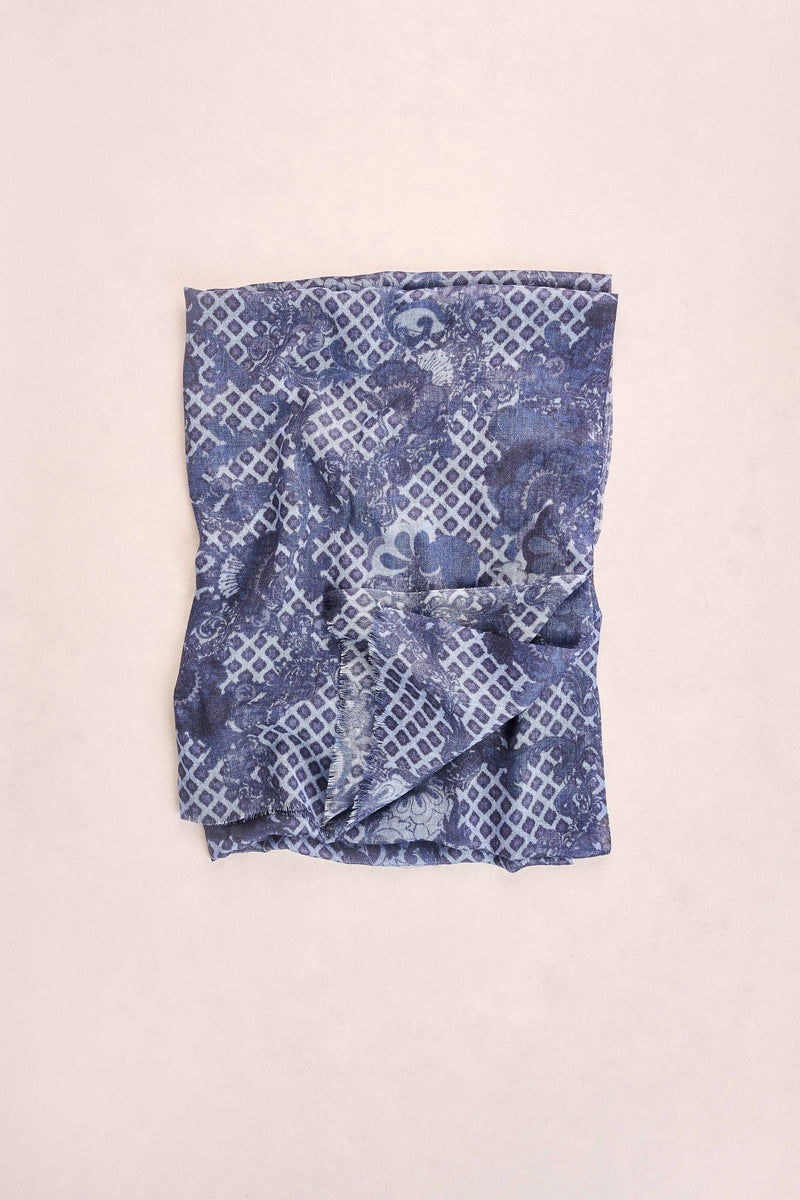 Floral Damask Scarf - Ink