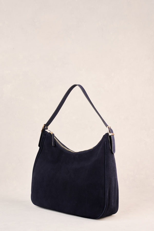 Ebony Suede Handbag - Navy