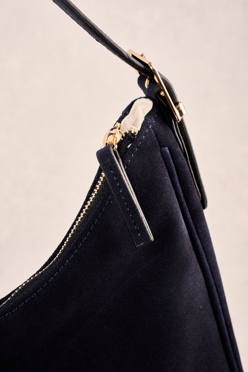 Ebony Suede Handbag - Navy