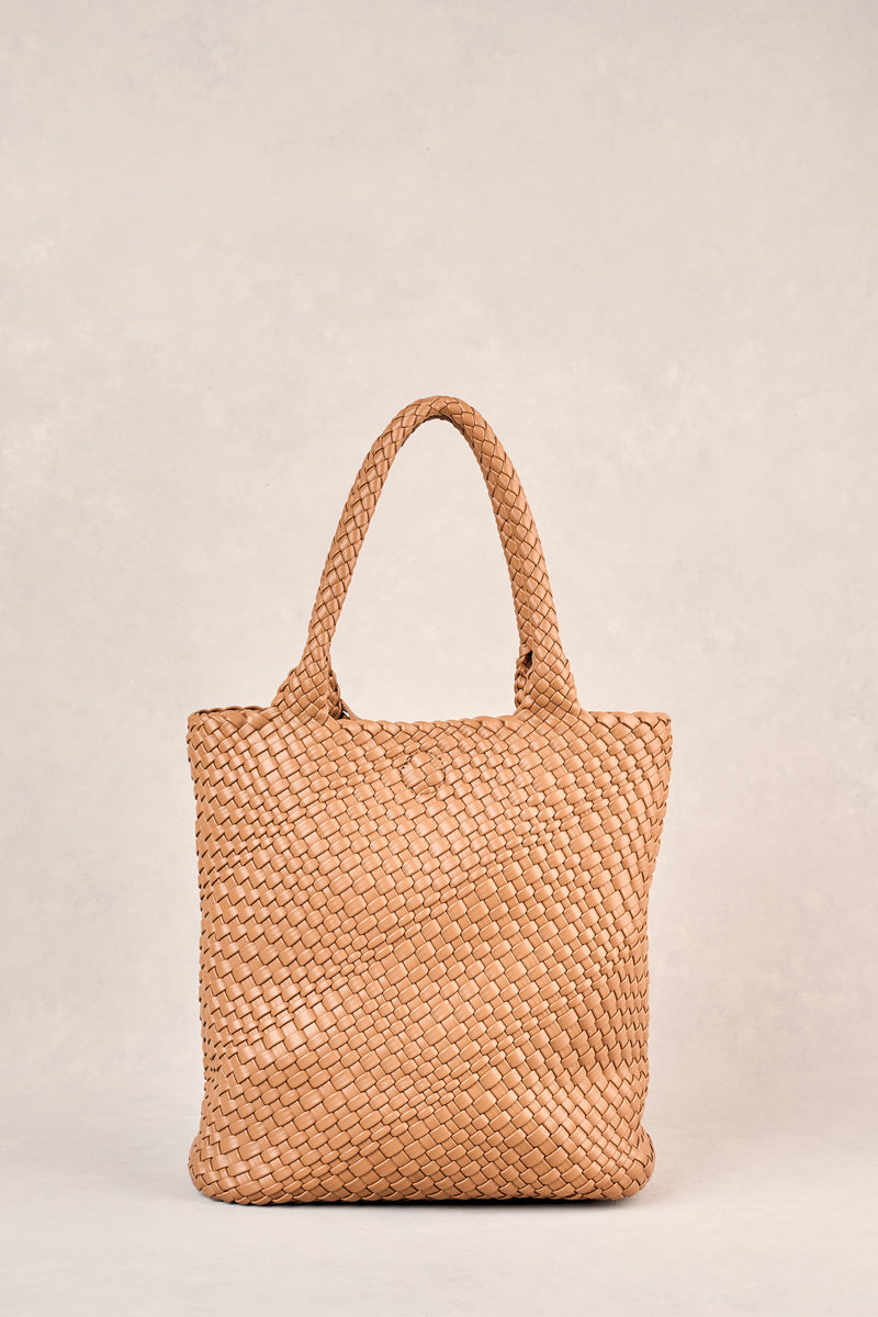 Kira Woven Tote Bag - Tan