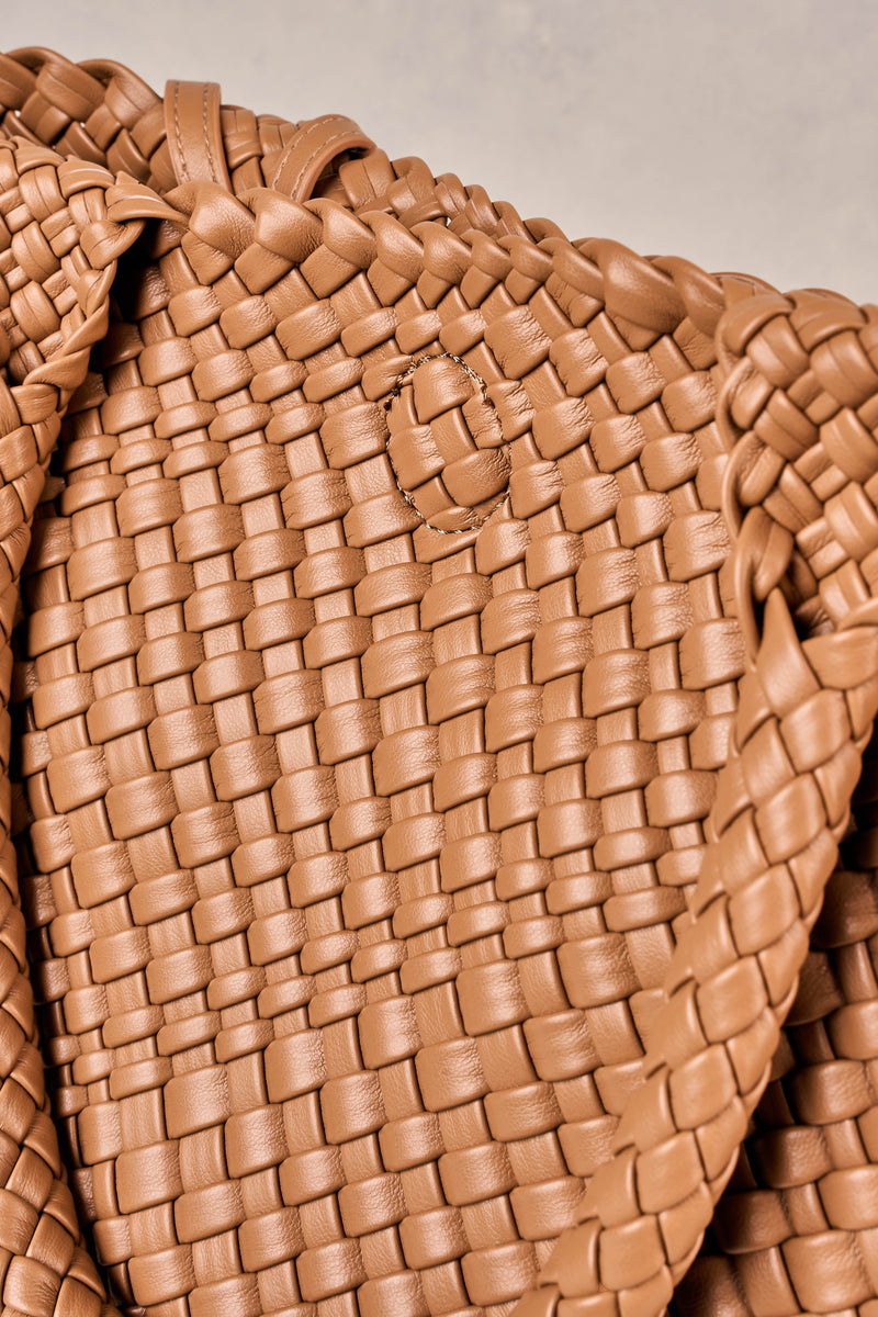 Kira Woven Tote Bag - Tan