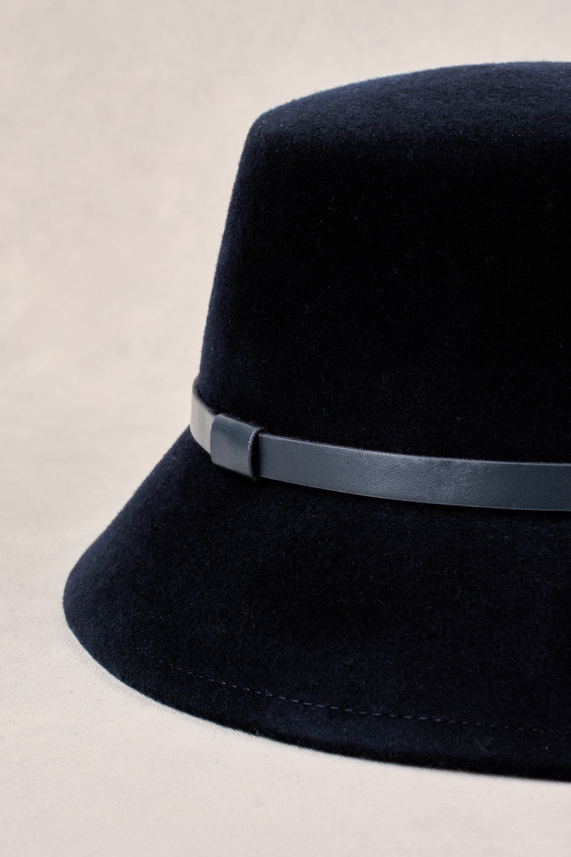 Brushed Wool Bucket Hat - Ink