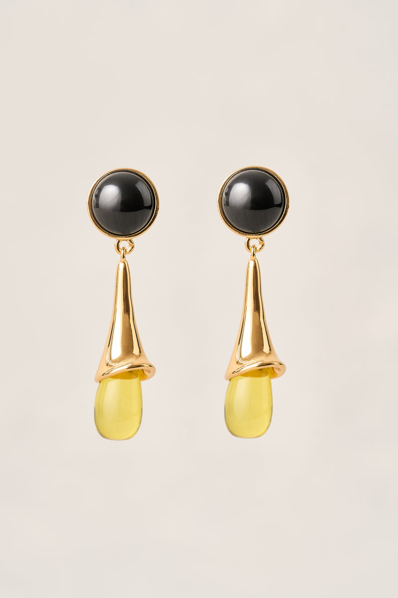 Teardrop Statement Earrings - Lime