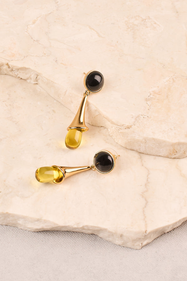 Teardrop Statement Earrings - Lime