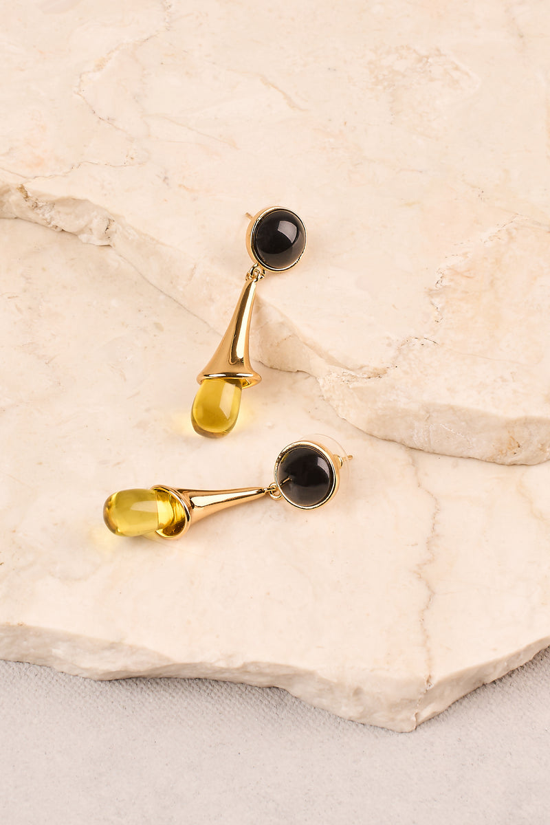 Teardrop Statement Earrings - Lime