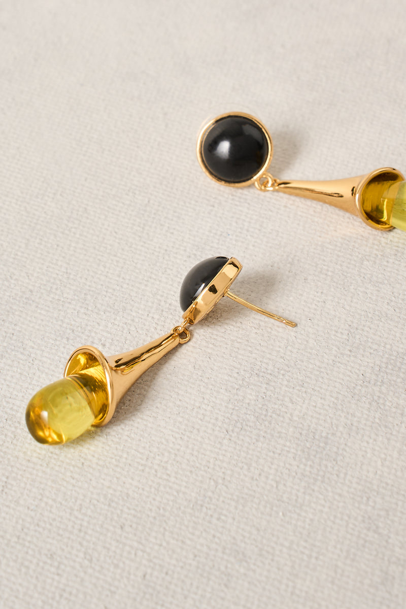 Teardrop Statement Earrings - Lime