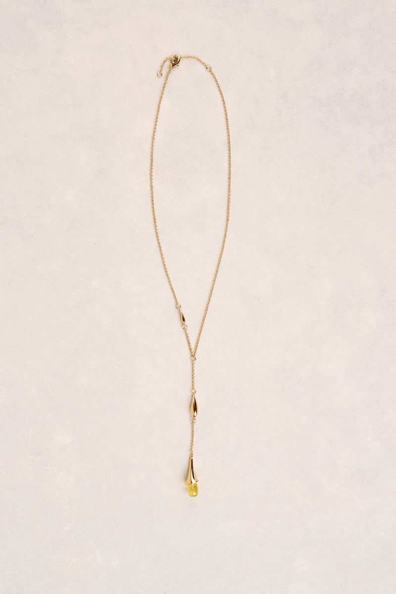 Teardrop Statement Necklace - Lime
