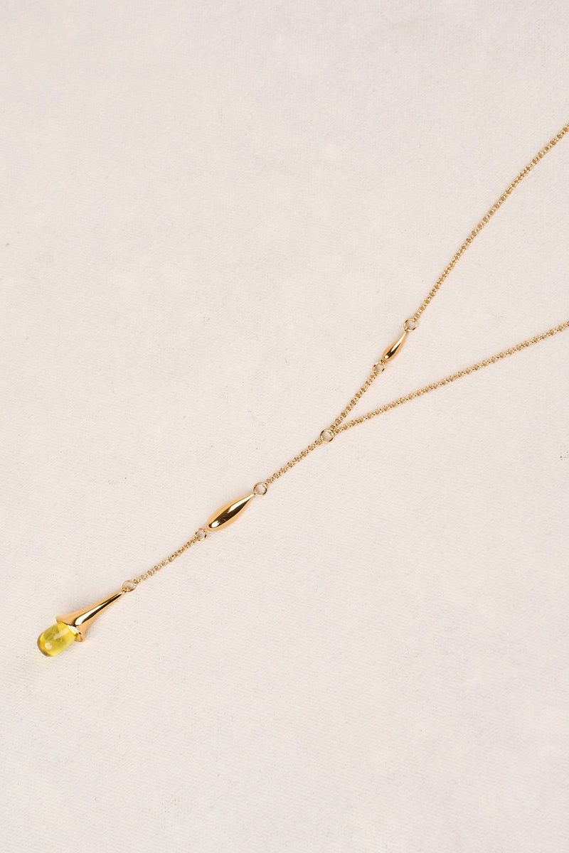 Teardrop Statement Necklace - Lime