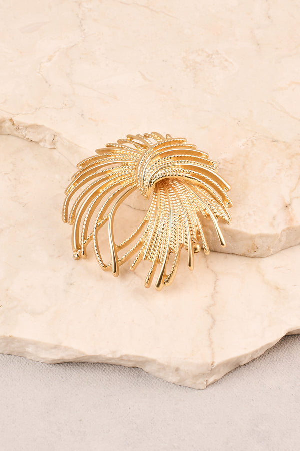 Spiral Statement Brooch - Gold