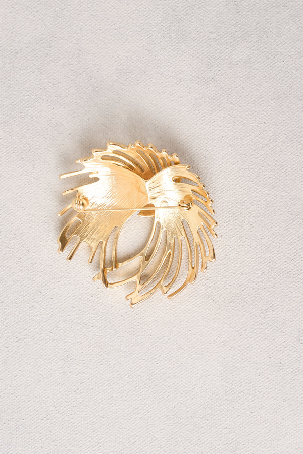 Spiral Statement Brooch - Gold
