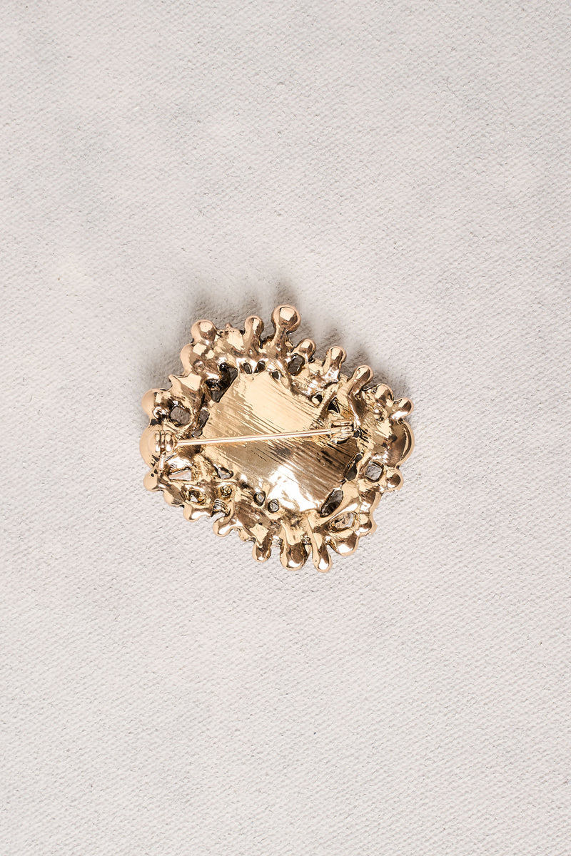Gem Pearl & Cluster Brooch - Navy